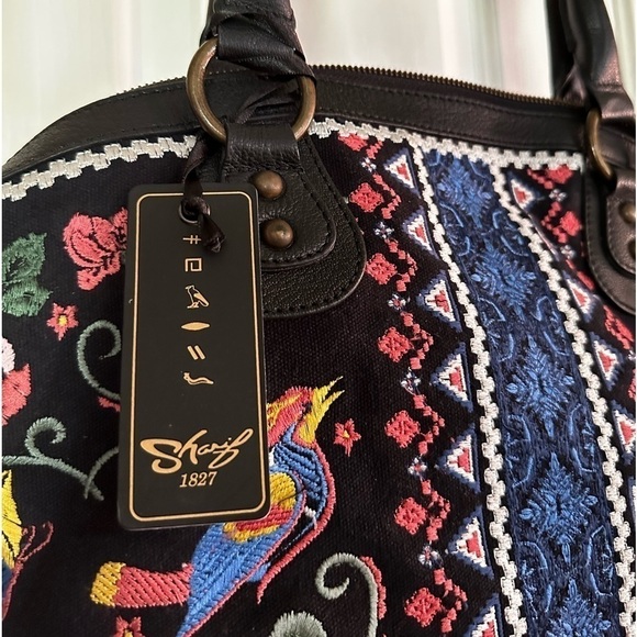 Sharif Hello Gorgeous 3D Embroidered tassels Bag Andalusian Garden Bird Animal - Picture 7 of 15